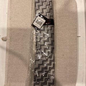 Men's Zigzag Patterned Tie - Black and White